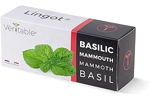 Lingot® Basilic Mammouth - Compatible Potager d'Intérieur Véritable® et Exky® - Recharge prête à l'emploi - Substrat avec Graines Intégrées