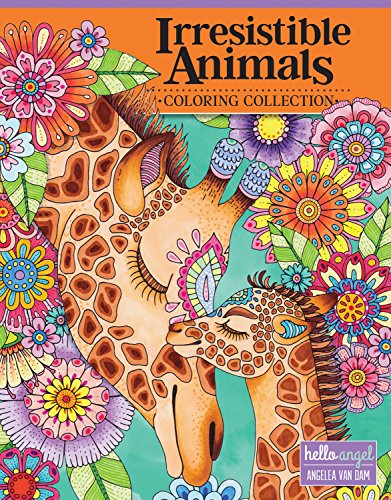 Hello Angel Irresistible Animals Coloring Collection (Design Originals) 32 Adorable Designs include Cats, Dogs, Owls, Otters, Sloths, Elephants, Koalas, Foxes, Giraffes, Llamas, Bunnies, and More