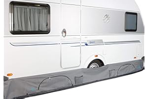 Bo-Camp - Jupe anti-courant d'air caravane - Universel deluxe - Gris