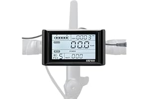 equlup Elektrofahrrad-LCD-Display, Standardetikett 24 V 36 V 48 V 60 V Elektroroller SW900 LCD-Anzeigemessgerät Mit Wasserdichtem Anschluss Zum Radfahren