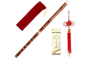 KMISE chinois traditionnel fait main Instrument de musique vintage Bambou Flûte Dizi D Key