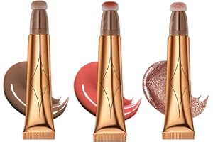 Maritown Contour Blush Highlighter Beauty Wand, Liquid Contour Stick with Cushion Applicator, Natural Matte Finish Shading Bronzer Stick, Lightweight Blendable Cream Contour Stick (3Pcs (01+03+05))