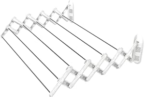 Gimi Skatto 70 Stendibiancheria da Parete, Stendino a Fisarmonica, Spazio di Stenditura 4 m, Alluminio e Resina, 74 x 50 x 16 cm