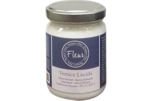 FLEUR DESIGNER'S PAINT | Vernice Protettiva, 130 ml, Trasparente Lucida, Base Acqua, Monocomponente. Alta Resistenza, Non Ingiallisce ed Essiccazione Rapida, Made in Italy.
