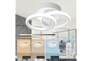 EVANMO EIDISUNY Dimmable Ceiling Light LED Modern Circle LED Ceiling Lamp with Remote Control, 3 Colour Temperature, Ceiling Lighting Fixture for Kitchen Bedrooms Hallway Office Living Room - 22W White.