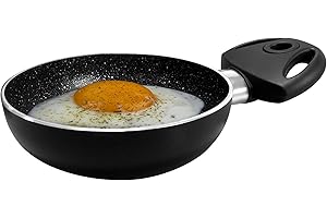 Pensofal, Tegamino, Serie BioStone®, Alluminio con rivestimento antiaderente, Diametro 14 cm, 1 Maniglia in bakelite, Adatta All'induzione, Effetto Pietra, Nero