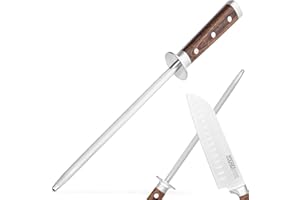 ZOLMER Afilador profesional – Afilador en calidad – Fabricado en acero inoxidable alemán y madera Pakka – Práctico afilador para cualquier hogar