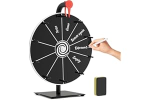 FOVVZDIL Spin the Wheel with Stand - Portable Fortune Spinning Prize Wheel with Dry-erase Marker and Eraser Spinner Board for Parties, Events & Classroom Reward