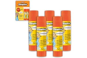 CLEOPATRE Cléopâtre-BL5BA8-CléoStick-Blister Colle Transparente de 8 g, Lot de 5 bâtons de 8g, Set de 40 Pièces