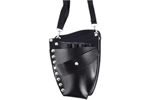 ZETILING Bolsa de tijeras profesional, bolsa de herramientas de peluquería, bolsa de herramientas de peluquería tijeras de peluquería de cuero funda para peluquería funda para soporte estuche para remaches