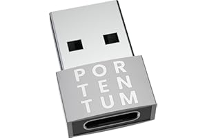 PORTENTUM USB c to USB Adaptor - 480 MB Speed - Premium Zinc Allow with High Heat Resistance - USB to USB C adapter WITH Only 4 grams - Silver