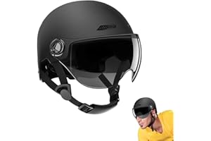 YONUARET Casco Monopattino Elettrico, Mezzi Caschi Da Bici, Casco Per Scooter Elettrico Per Adulti Casco Bicicletta Elettrico Con Visiera, Semicaschi Altamente Protettivi Unisex, Casco Monopattino
