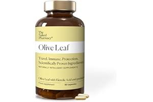 The Naked Pharmacy | Olive Leaf Supplements | Lowers Cholestrol & Blood Pressure | Immune System | Heart Health | with Elenolic Acid & Prebiotic Moringa | No Additives | Vegan | 60 Capsules