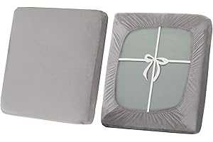 SYLC Sofa Sitzkissenbezug, Stretch Sitzkissenbezug rutschfest Mit Krawatten, Samt Überzüge Für Wohnwagen Polster Sitzbezüge Für Sofa(Light Grey,Großer 1-Sitzer)