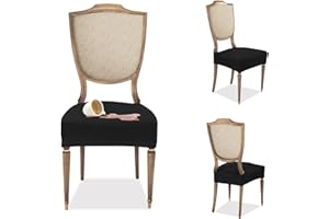 BANZAII TEXTILE INNOVATOR ONLINE Banzaii – Coprisedia Antimacchia senza Schienale – Coprisedia solo Seduta per sedie da cucina, sala da pranzo, cerimonia, ristoranti – 6 Pezzi Nero Made in Italy