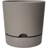 ToXA Begonya Saksı Tabaklı Drenajlı Mat Plastik &Ccedil;i&ccedil;ek Saksısı (1 Adet, 9 Litre, 25cm, Bej)