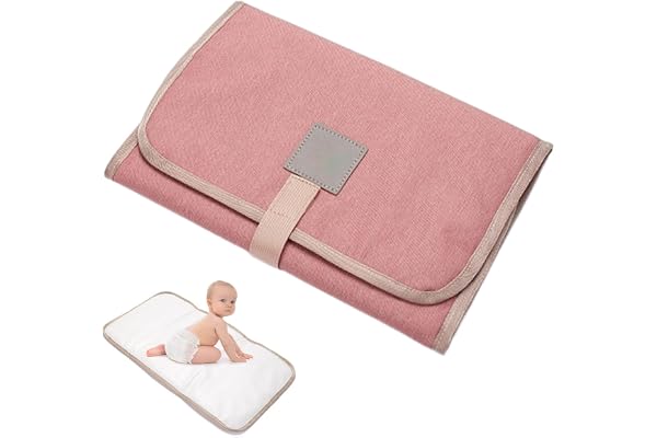 Pliable Matelas a Langer de Voyage, Matelas à Langer Bébé, Matelas à langer pour jeunes enfants Tapis Imperméable, Pliable Imperméable Tapis a Langer Portable, Rose