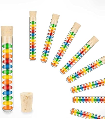 Lot De 100 Tubes à Essai En Plastique Avec Bouchons Liège - 100 X 21 Mm, Pour Décoration, Mariage, Cadeaux