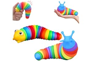 Yolistar 2 stycken fidgets slug-leksaker, fidget toys, roliga flexibla kreativa, 3D-fingertoppssnigel, babyleksaker, slug fid