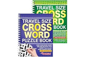 Sixstore A5 Spiral Bound Travel Size Crossword Puzzle Book - Set of 2