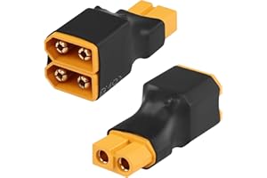 QIANRENON 1 in 2 XT60 Adattatore parallelo XT60 femmina a 2 connettori ESC a forma di Y maschio, per modellazione aumento della capacità della batteria al litio/ricarica simultanea, 2 pezzi
