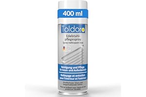 ‎TOLDORO Toldoro 1x Edelstahl Pflegespray 400ml / Edelstahlreiniger für Küche oder Grill/Edelstahlpflege Spray als Edelstahl Reinigungsmittel oder Metallreiniger als Sprühflasche