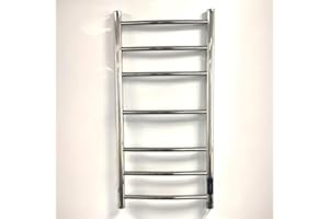 Greened House Scaldasalviette Elettrico Bagno in Acciaio Inossidabile, Finitura a Specchio, Serie Siena, Montaggio a Parete, A800mm x L400mm