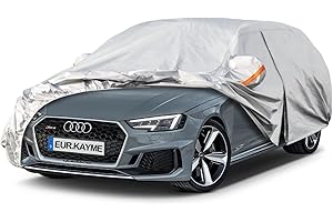 Kayme Bâche Voiture Break Étanche Respirante Compatible avec Audi A4 Avant/allroad/RS 4 (2001-2023), 6 Couches Housse de Protection Voiture Extérieur, Contre Pluie Soleil Poussière avec Zip.