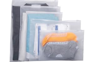 CREADARD 30 Pcs Reusable Clothes Zipper Bags in 5 Sizes, Frosted Plastic Travel Storage Bag, Hospital Bag Maternity Essentials, Home, Schools, Hospitals, and Travel.