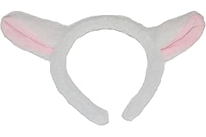 GIZZY® Adults, Childrens Fancy Dress White and Pink Lamb, Sheep Ears on Head band.