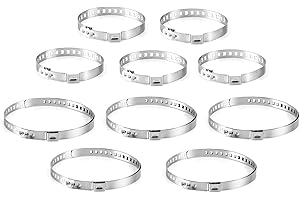 OWNKIM 10 Stück Universal Achsmanschetten Schellen,Edelstahl Achsmanschetten Schellen,Edelstahl CV Schlauchschellen Set,CV Schlauchschellen für KFZ Antriebswelle,5 Große 75mm-127mm und & 5 Kleine 25mm-46mm
