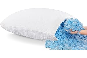 Molblly Sleeping Pillows,Shredded Memory Foam Pillow,Best Orthopedic Sleeping Pillow Non-allergenic & Anti dust mite,Soft Hotel Quality Pillows,Standard Size(1 Pack, 51 x 66 cm)