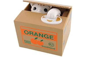 Pinkgarden Karikatur Katze Spardose für Kinder, Elektronische Automatisch Stehlende Münzbox mit Ton für Kinder Mädchen Spielzeug Geburtstag Geschenk