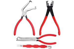 LASUROA 4 Uds Alicates de Desconexión Eléctrica, Rectos y en Ángulo 60°Alicates Desconexión y Separador Conectores Herramienta para Retirar Clips Línea Combustible para Reparación Automóviles Camiones