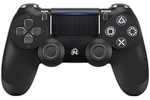 Wireless Controller | Customise made for Playstation 4 | Console PS4 | PC Alternatives with DUAL Vibration, Classic Design Platform DOUBLE SHOCK - (Cable not included) | Touch Pad | color (Black)