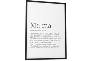 Papierschmiede® Definition: Mama, 30x40 cm, Muttertag Poster Geschenk für Wohnzimmer, Küche, Geschenke für Mama, Wandbild Mama Bild Muttertagsgeschenk - ohne Rahmen