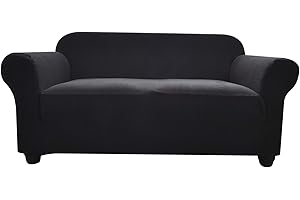 ‎ARGSTAR Argstar 1 Stück Stretch Anti Slip 4-sitzer Sofabezug, Spandex Jacquard Elastischer Extra großer Sofabezug, Weicher Möbelschutz für übergroßes Sofa für Wohnzimmer (228-299 cm, 4-sitzer, Schwarz)