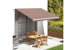 FIRBNUS Tela de Repuesto para Toldo 380x295 cm Toldo de Recambio Tela de Toldo de Repuesto de Jardín Recambio Tela de Toldo Tela Toldo Repuesto Marrón (Sin Estructura)