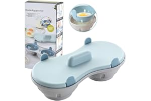 HAOSHICS Cocina de huevos de doble taza al vapor para microondas, materiales seguros de grado alimenticio, utilizado en hornos microondas para hacer huevos al vapor perfectos y nutritivos