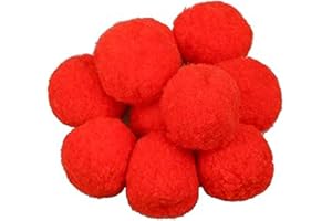 Aczyqws 10 Pack 4cm Red Pom Poms Craft Fluffy Fuzzy Pom Pom Balls (Red)