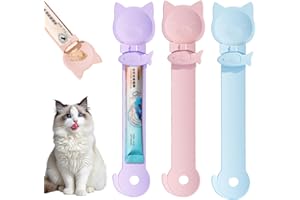 Wisebom Cat Treat Dispenser Squeeze Spoon - Multi-Functional Happy Spoon for Lickable Treats, Pet Feeding for Squeezing Puree and Liquid Snacks