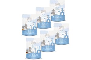 MjAMjAM - Mokra karma Premium dla kotów - Quetschie - delikatna kaczka z kurczakiem z dodatkiem pysznej marchewki, 6-pak (6 x 300g), bezzbożowa z dodatkowym mięsem