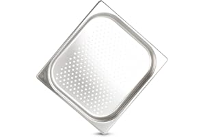 jokobela GN Container, Perforated, Suitable for Gaggenau, Miele and Siemens Steamers (Stainless Steel, Dishwasher Safe, Gastronorm 2/3, W 32.5 x L 35.4 x H 4.0 cm)