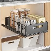 YunNasi Removable Cabinet Organizer, Black, 1Block 38D X 25W X10H CM | Removable, Sliding Storage Shelves, Closet Organizer,