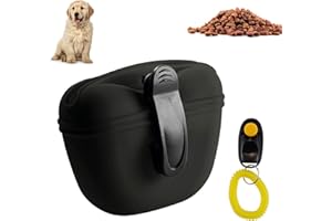AOMIGT Custodia in Silicone per crocchette per Cani, Borsa Addestramento Cani in Silicone, Sacchetto di Cibo per Cani in Silicone, Borsa per Alimenti Cani Portatile, con Chiusura Magnetica e Clip in Vita