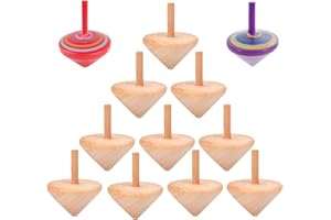 Liuer Trottola di Legno,20PCS Giroscopio in Legno Artigianali Set di Superficie Artigianale Non Tossico per Bambini Party Toy Giocattolo Partito(4.6 * 5,3 cm,Disegna tu stesso i colori)