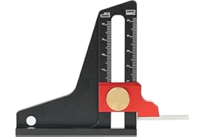 QENETY Miernik wysokości, miernik głębokości ze stopu aluminium, podwójna waga, linijka wysokości, przyrząd pomiarowy, narzędzie do obróbki drewna, do domu, do obróbki drewna, piła stołowa, linijka do