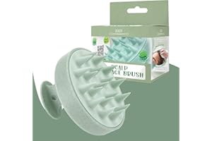 2EASY Scalp Brush, Massaggiatore per cuoio capelluto, Spazzola in paglia di gano e silicone, Esfoliazione delicata, Massaggia la testa, Stimola la crescita dei capelli, Spazzola biodegradabile (Verde)