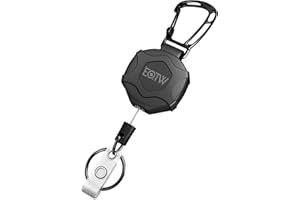 ‎EOTW EOTW 1 Stücke Ausziehbar Schlüsselanhänger, ID-Ausweisrolle mit 70cm Einziehbarer Stahlseil, Karabinerhaken Schlüsselring für Kartenhalter, Gürtelclip und Schlüssel,10 OZ