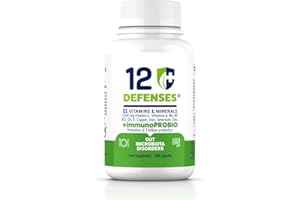 SUPREME NUTRIENTS Probiotiques et Prebiotiques pour la santé intestinale - 7 souches différentes - Multivitamines pour le système immunitaire avec Vitamine C 1000mg - 120 gélules - 12 Defenses